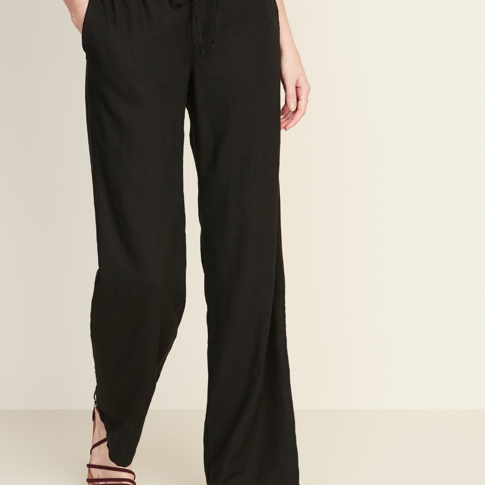 Linen blend pull on pants xl